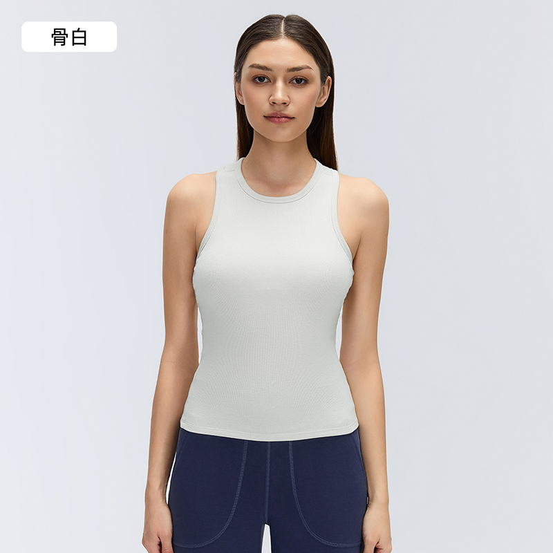 Custom Ribbed Racerback Workout Tank Top for private label activewear sourcing