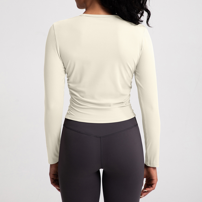 Private Label Ribbed Activewear Tops Long Sleeve Cropped for private label activewear sourcing