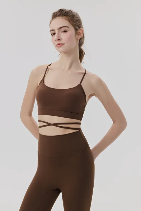 SB-016 Custom Crisscross Strap Sports Bra for private label activewear sourcing