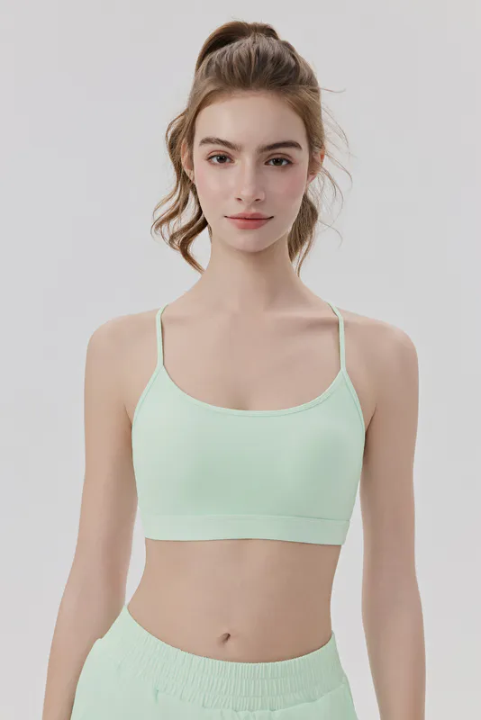 SB-018 Private Label Thin Strap Padded Sports Bra for private label activewear sourcing