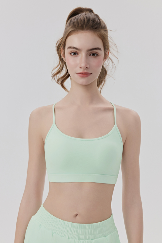 SB-021 Private Label Lightweight Spaghetti Strap Sports Bra for private label activewear sourcing