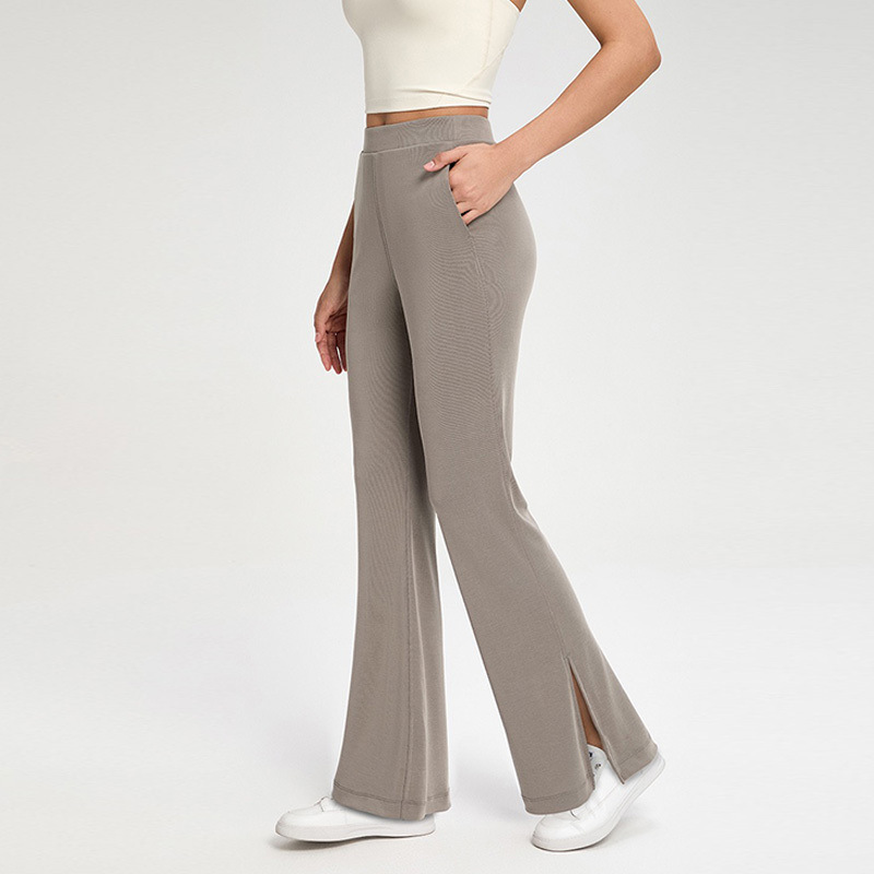YL-024 OEM Split Hem Flare Yoga Pants for private label activewear sourcing
