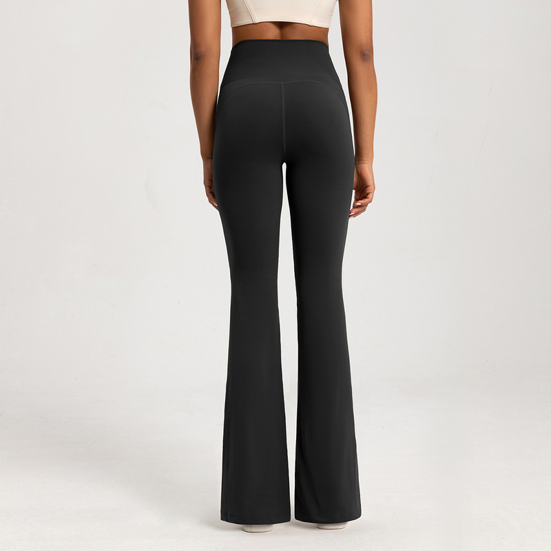 YL-025 Private Label Mauve Flared Yoga Pants for private label activewear sourcing