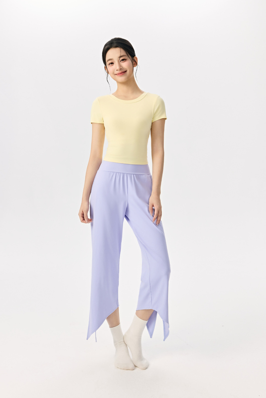 YS-026 Private Label Modal Top and Wide Leg Pants Set for private label activewear sourcing