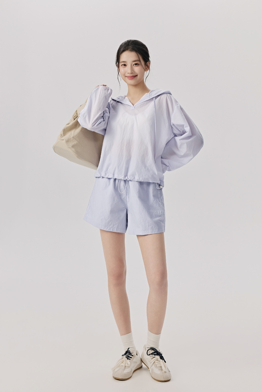 YS-027 Custom Hooded Sun Protection Activewear Set for private label activewear sourcing