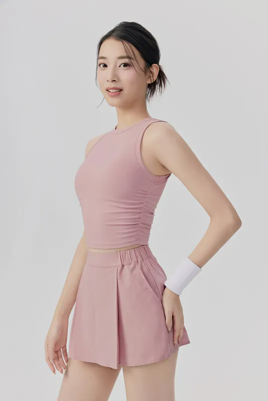 YS-028 OEM Sleeveless Tank and Pleated Skirt Set