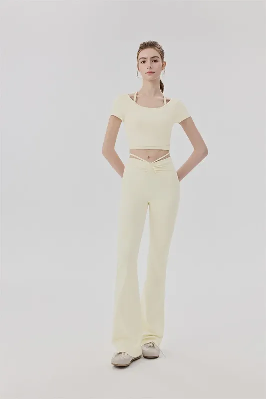 YS-029 Private Label Crop Top and Flare Pants Yoga Set
