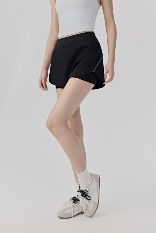 SH-015 Private Label 2-in-1 High Waist Running Shorts for private label activewear sourcing