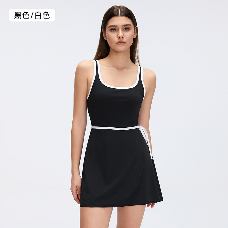 OP-009 Private Label One-Piece Pleated Active Dress for private label activewear sourcing