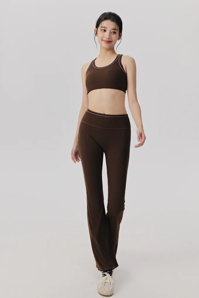 SB-028 Custom Contrast-Piping Racerback Sports Bra for private label activewear sourcing