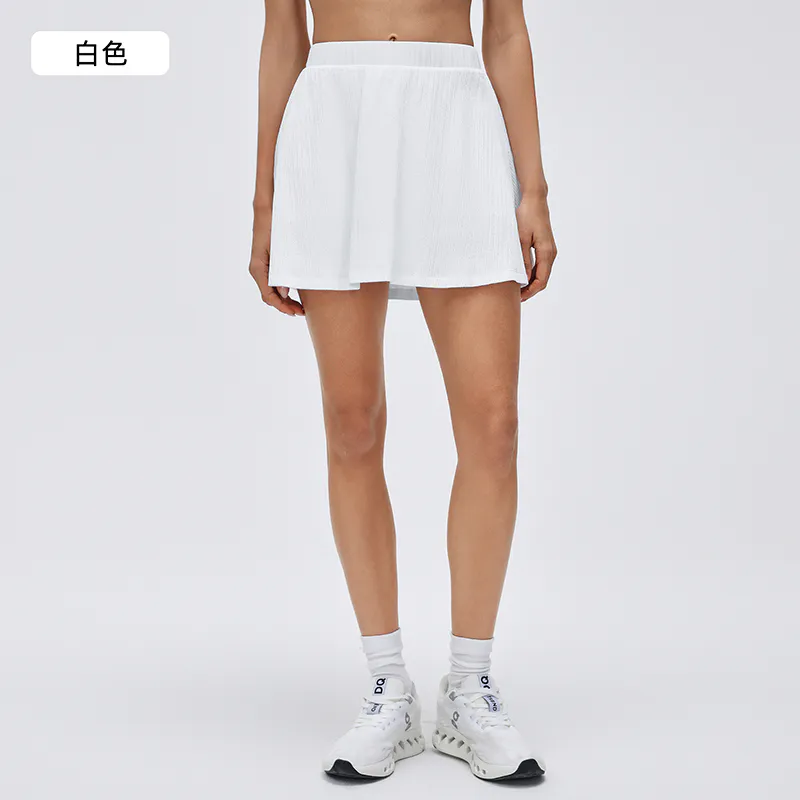 TD-048 Private Label Ribbed Flared Tennis Skirt for private label activewear sourcing