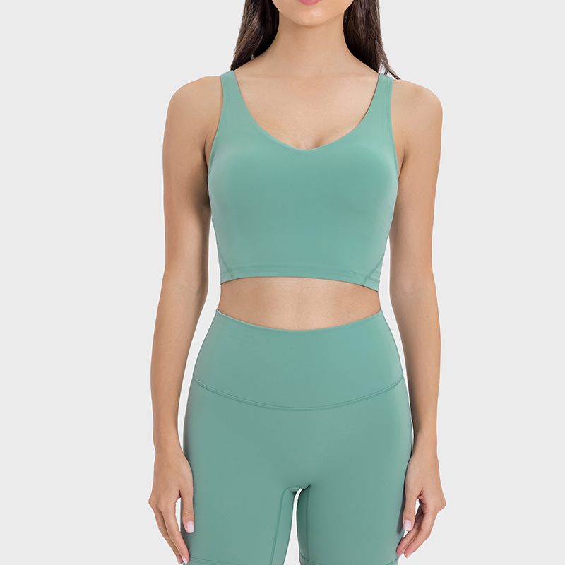 YT-034 Custom Cropped Yoga Top for private label activewear sourcing