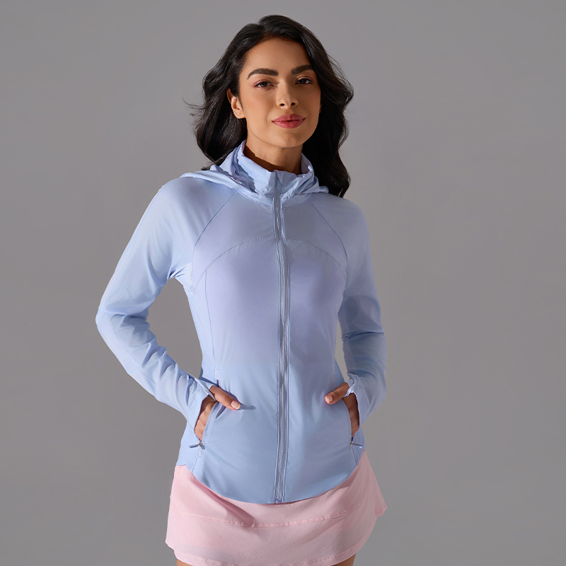 YT-038 OEM Full Zip Workout Jacket for private label activewear sourcing