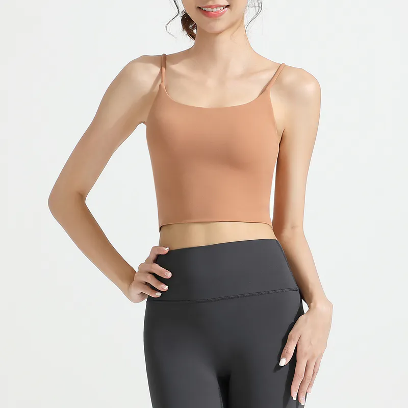 SB-031 Charcoal Custom Spaghetti Strap Sports Bra view 3 for activewear sourcing