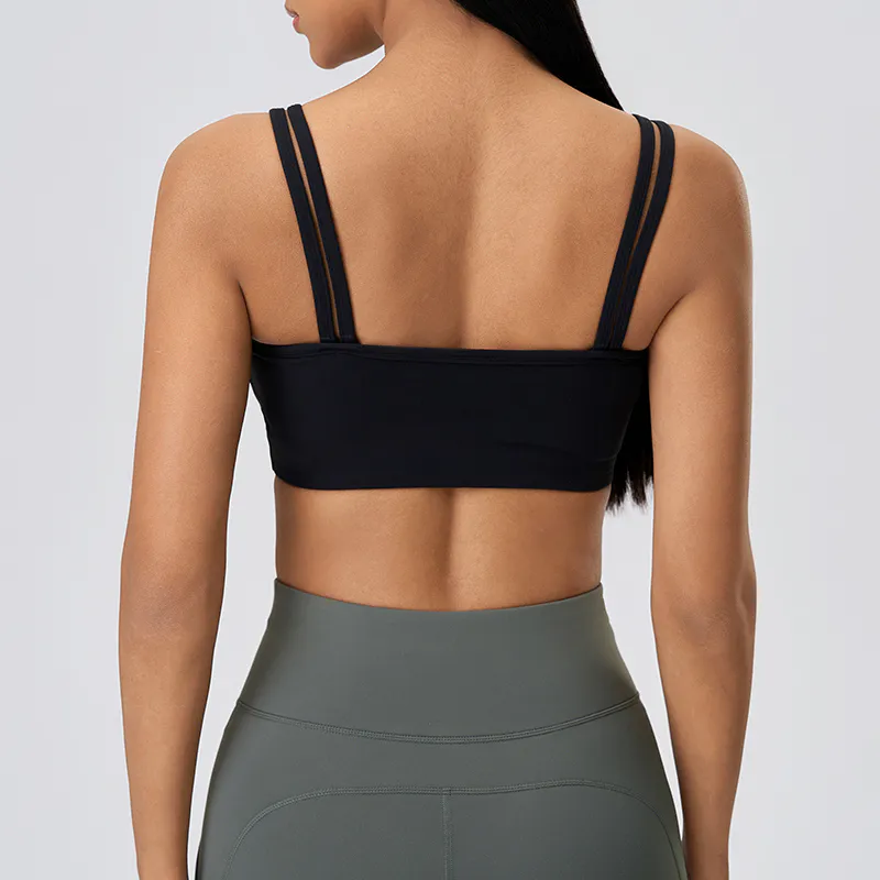 SB-005 Custom V-Neck Adjustable Strap Sports Bra view 4 for activewear sourcing