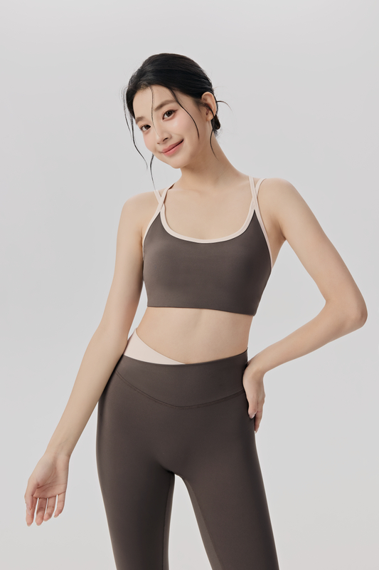SB-015 White Private Label Color Block Sports Bra view 2 for activewear sourcing