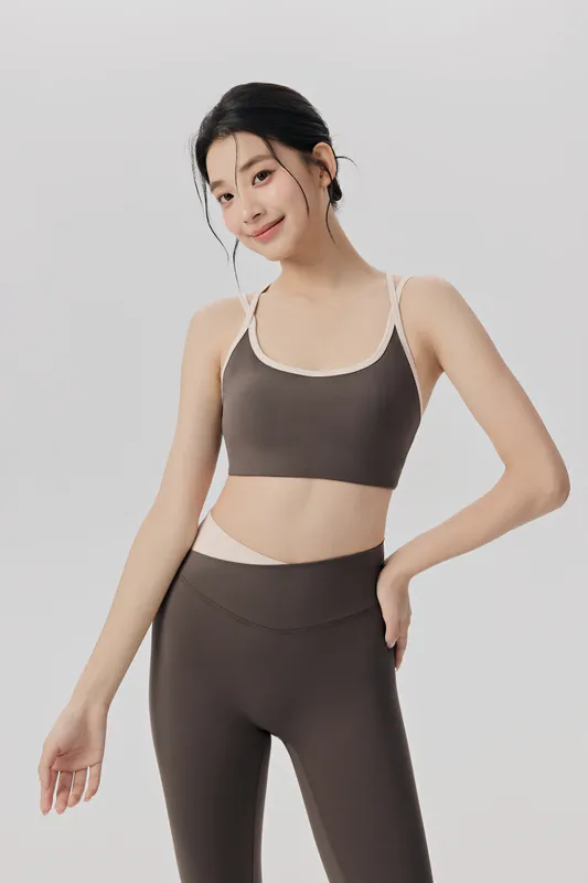 SB-015 White Private Label Color Block Sports Bra view 2 for activewear sourcing