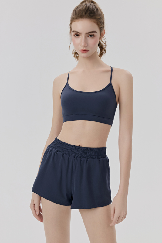 SB-018 Red Private Label Thin Strap Padded Sports Bra view 4 for activewear sourcing