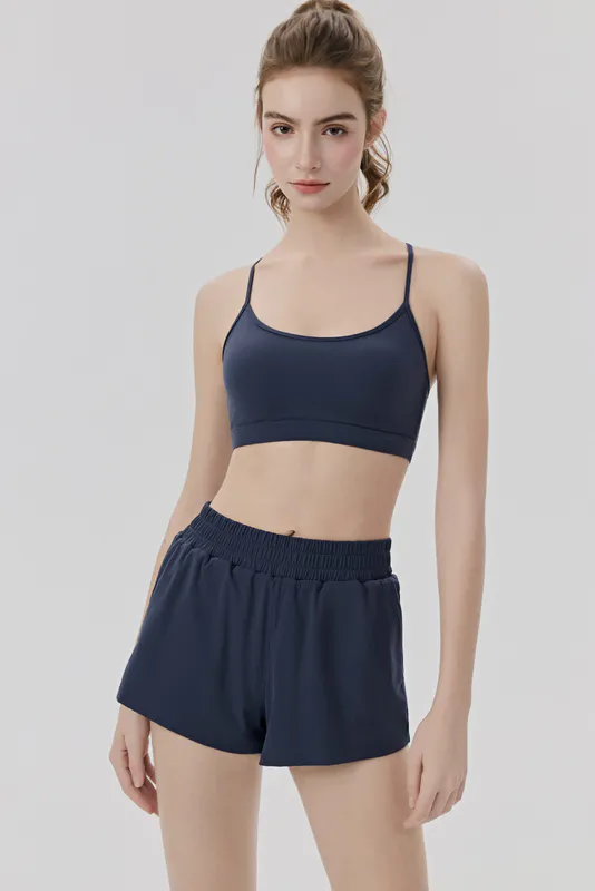 SB-018 Red Private Label Thin Strap Padded Sports Bra view 4 for activewear sourcing
