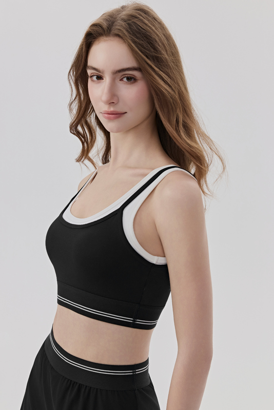 SB-019 Light Blue Custom Two-Tone Padded Sports Bra view 3 for activewear sourcing