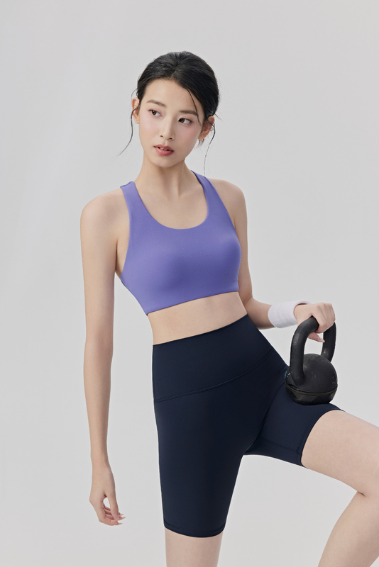 SB-020 Black OEM High Support Racerback Sports Bra view 2 for activewear sourcing