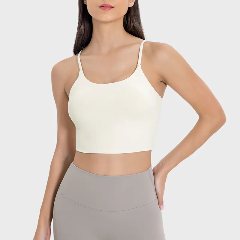 SB-029 OEM Thin-Strap Longline Sports Bra view 5 for activewear sourcing