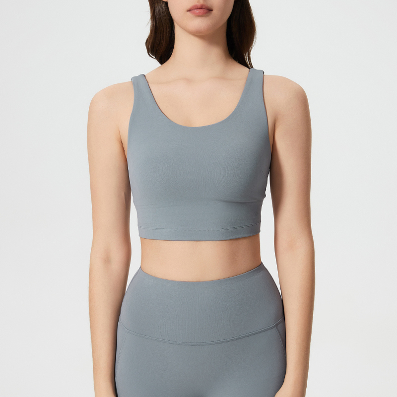 SB-035 Charcoal OEM Medium Support Sports Bra view 2 for activewear sourcing