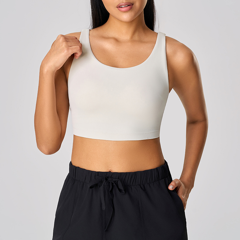 SB-035 White OEM Medium Support Sports Bra view 3 for activewear sourcing