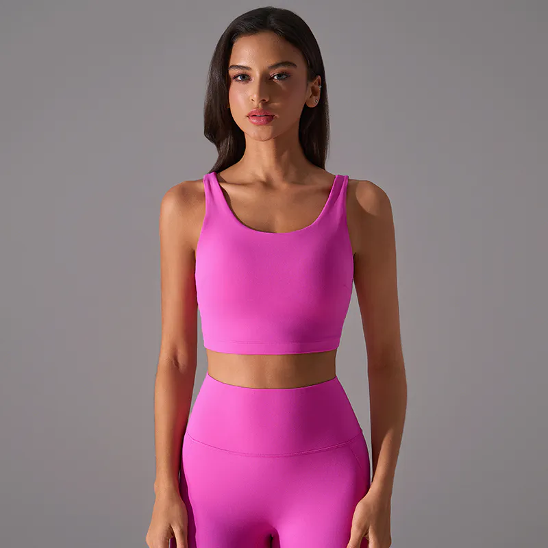SB-035 OEM Scoop-Neck Wide-Strap Sports Bra view 6 for activewear sourcing