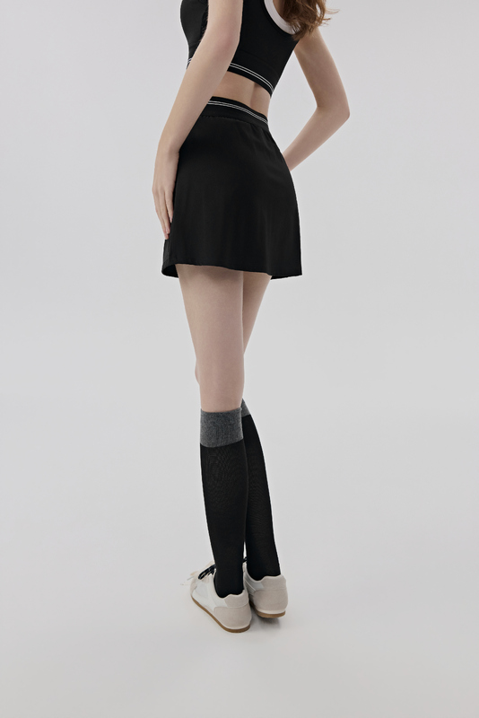 TD-037 White OEM 2-in-1 Tennis Skort with Side Pocket view 3 for activewear sourcing