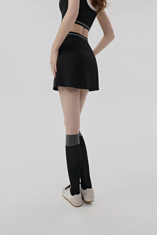 TD-037 White OEM 2-in-1 Tennis Skort with Side Pocket view 3 for activewear sourcing