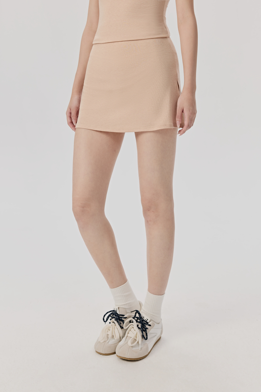 TD-038 White Private Label Flared Mini Skirt with Built-In Shorts view 2 for activewear sourcing