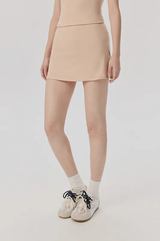 TD-038 White Private Label Flared Mini Skirt with Built-In Shorts view 2 for activewear sourcing