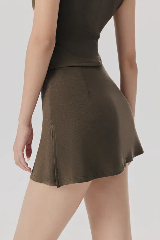 TD-038 Private Label Flared Mini Skirt with Built-In Shorts view 4 for activewear sourcing