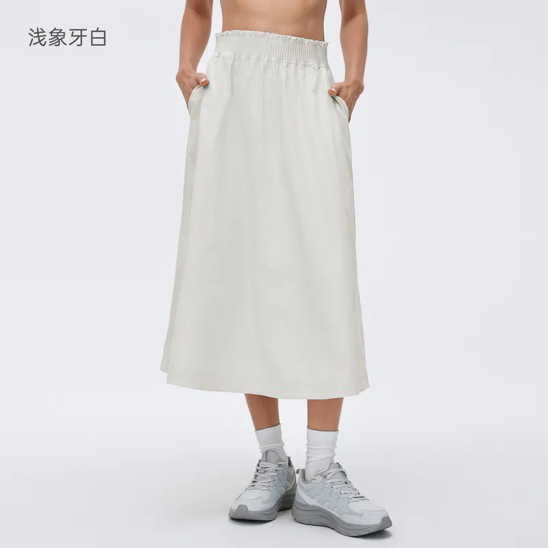 TD-047 White OEM Midi A-Line Court Skirt view 2 for activewear sourcing