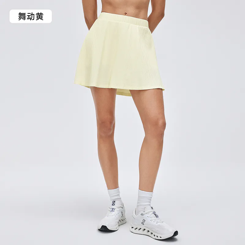 TD-048 Private Label Ribbed Flared Tennis Skirt view 3 for activewear sourcing