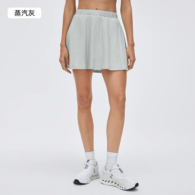 TD-048 Private Label Ribbed Flared Tennis Skirt view 4 for activewear sourcing
