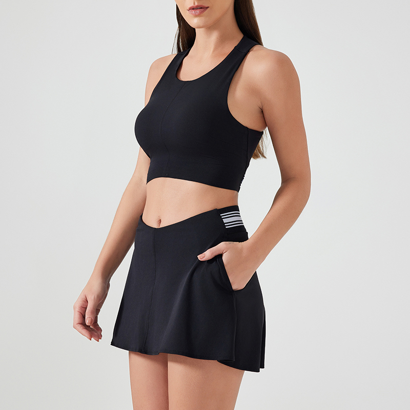 TD-055 Black Custom Athletic Tennis Skort view 3 for activewear sourcing