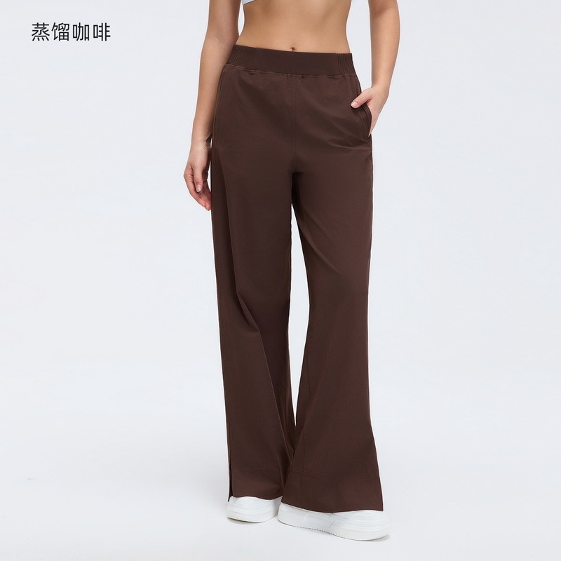 YL-003 OEM High Waisted Wide Leg Pants with Elastic Waistband view 3 for activewear sourcing