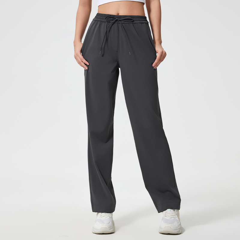 YL-005 White Custom High Stretch Drawstring Waist Pants Loose Fit view 2 for activewear sourcing