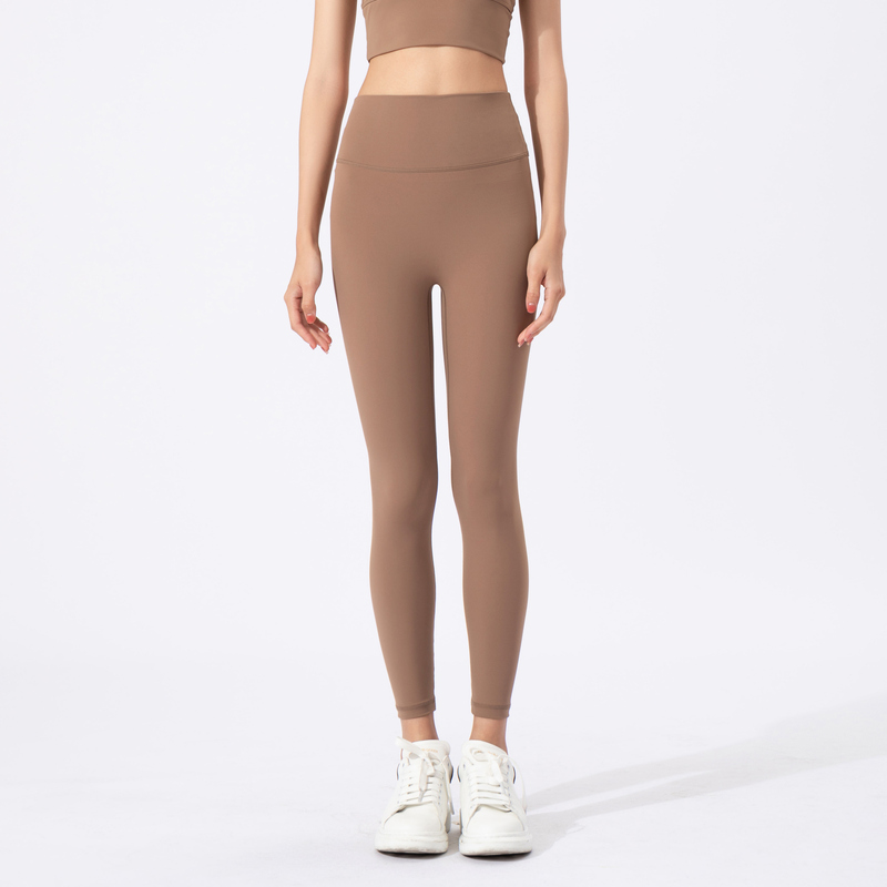 YL-018 Brown OEM Mocha Squat Proof Yoga Leggings view 2 for activewear sourcing