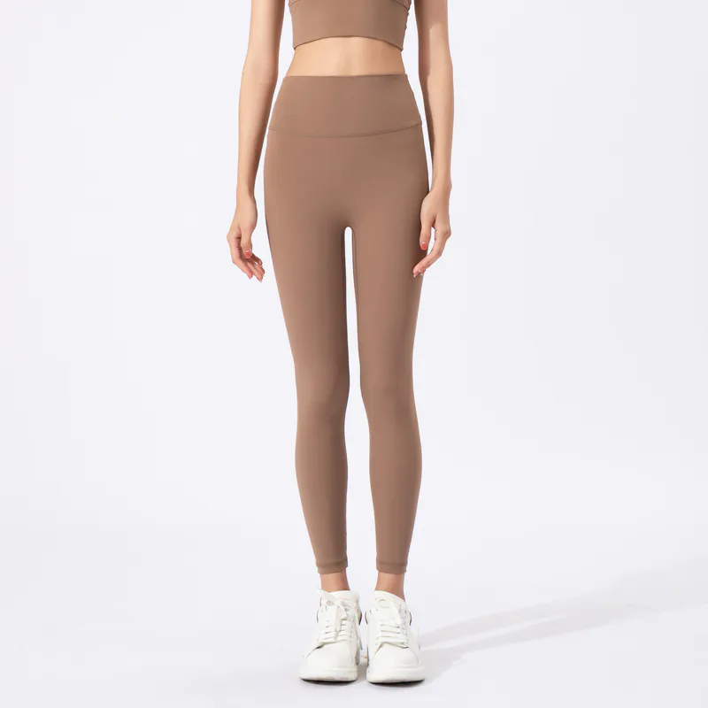 YL-018 Brown OEM Mocha Squat Proof Yoga Leggings view 2 for activewear sourcing