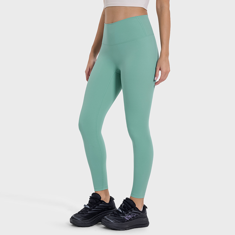 YL-023 Custom 7/8 Tummy Control Yoga Leggings view 3 for activewear sourcing