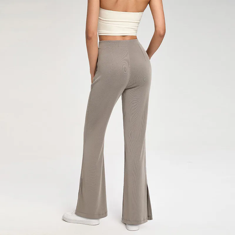 YL-024 OEM Split Hem Flare Yoga Pants view 3 for activewear sourcing
