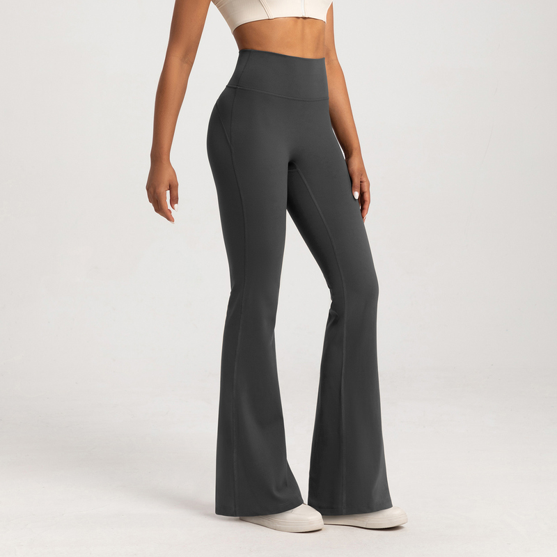 YL-025 Private Label Mauve Flared Yoga Pants view 4 for activewear sourcing