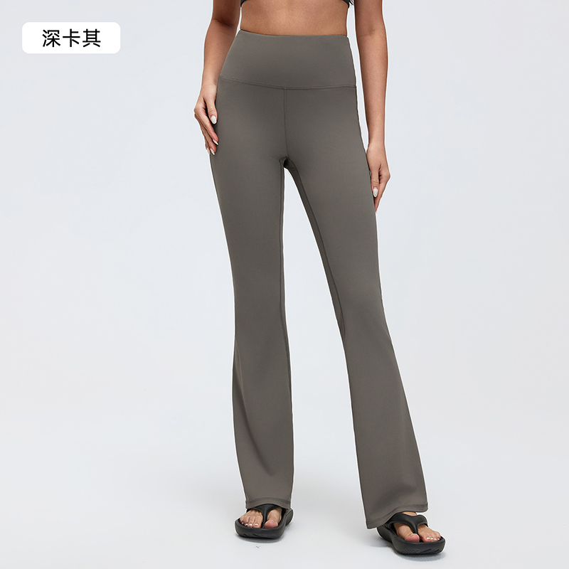 YL-028 White Custom High-Waist Flare Yoga Leggings view 3 for activewear sourcing