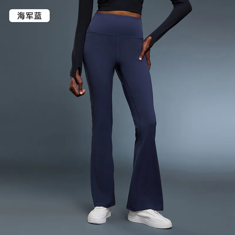 YL-028 Light Blue Custom Mini-Flare High-Waist Yoga Leggings view 4 for activewear sourcing