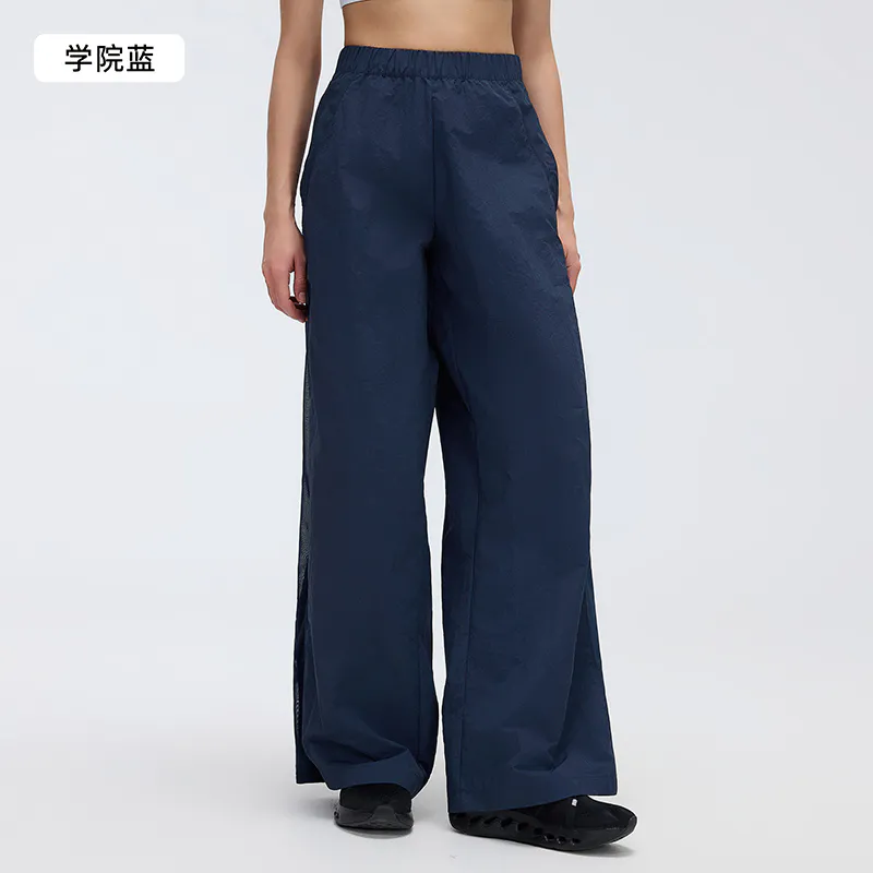 YL-033 Navy Blue Private Label Fluid Full-Length Wide-Leg Yoga Pants view 3 for activewear sourcing