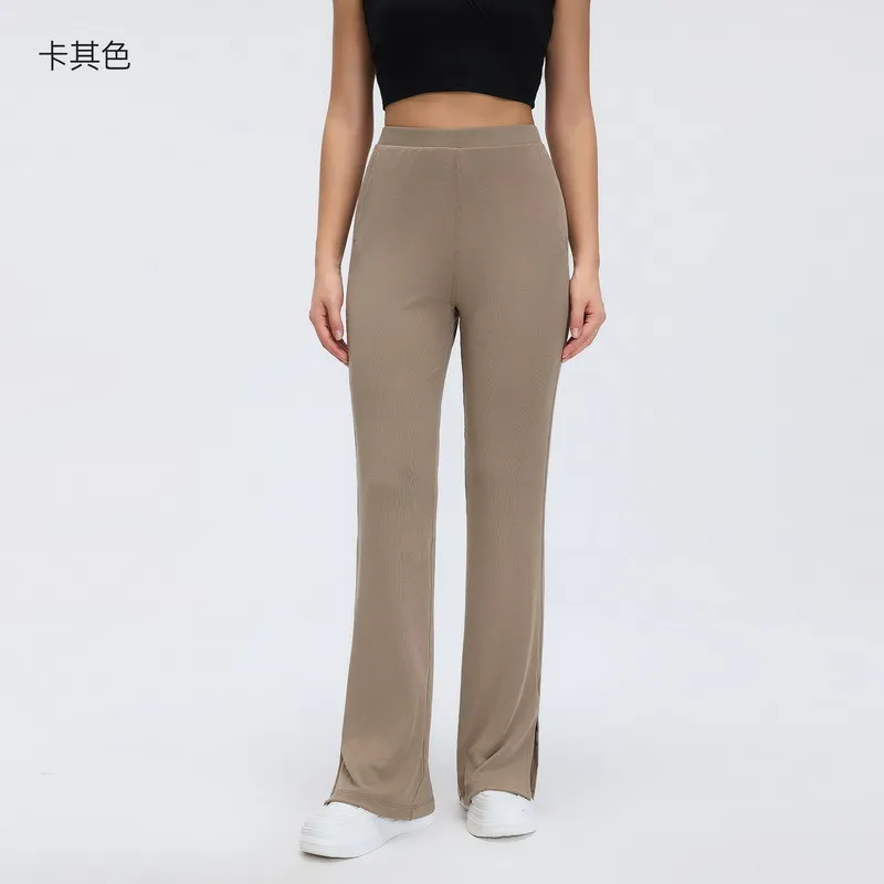 YL-035 White OEM High-Waist Flare Yoga Leggings view 2 for activewear sourcing