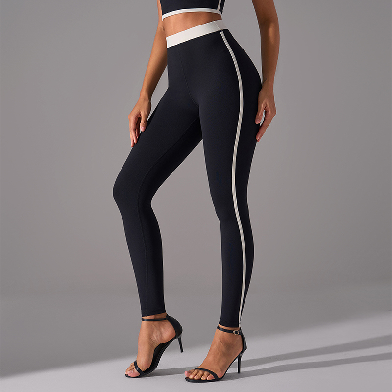 YL-039 Charcoal Private Label Lightweight Track Yoga Pants view 2 for activewear sourcing